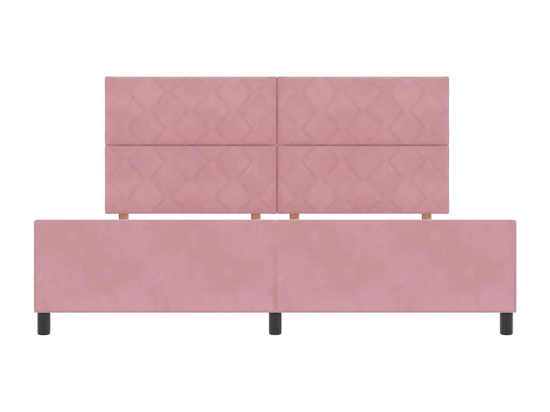 Cadre de lit avec tête de lit Rose 200 x 200 cm Velours