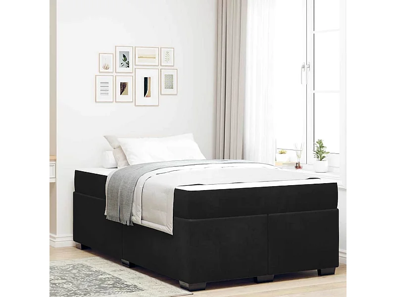 Bedframe met matras met matras Zwart 120 x 190 cm Fluweel