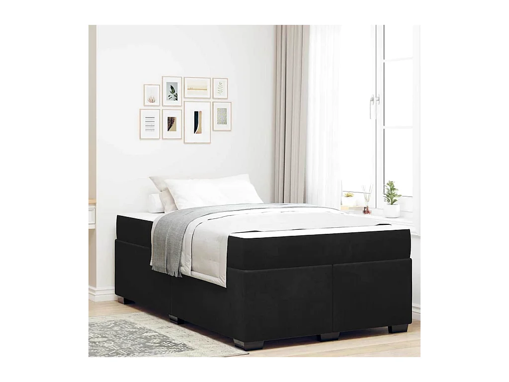 Cadre de lit avec matelas Noir 120 x 190 cm Velours