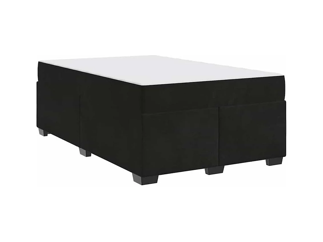 Cadre de lit avec matelas Noir 120 x 190 cm Velours