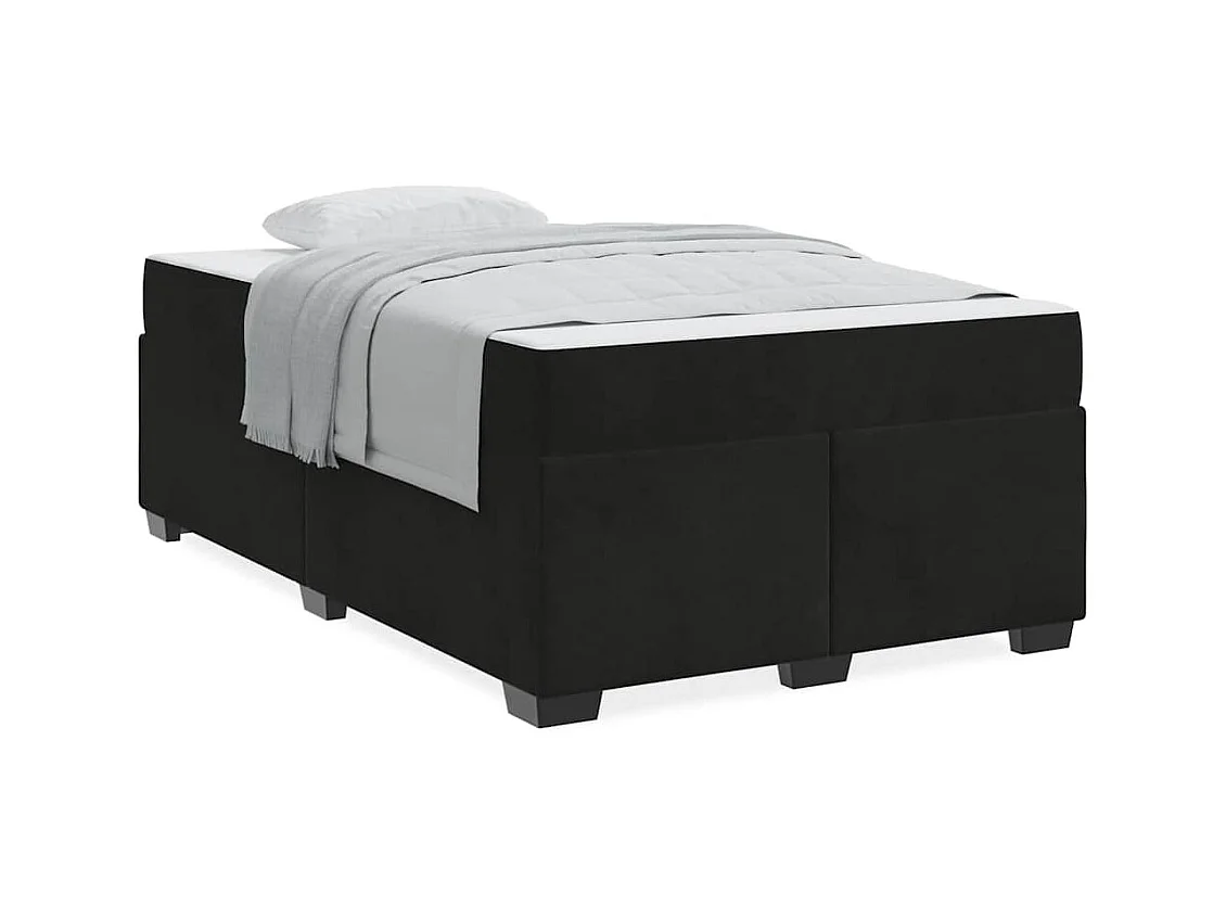 Cadre de lit avec matelas Noir 120 x 190 cm Velours