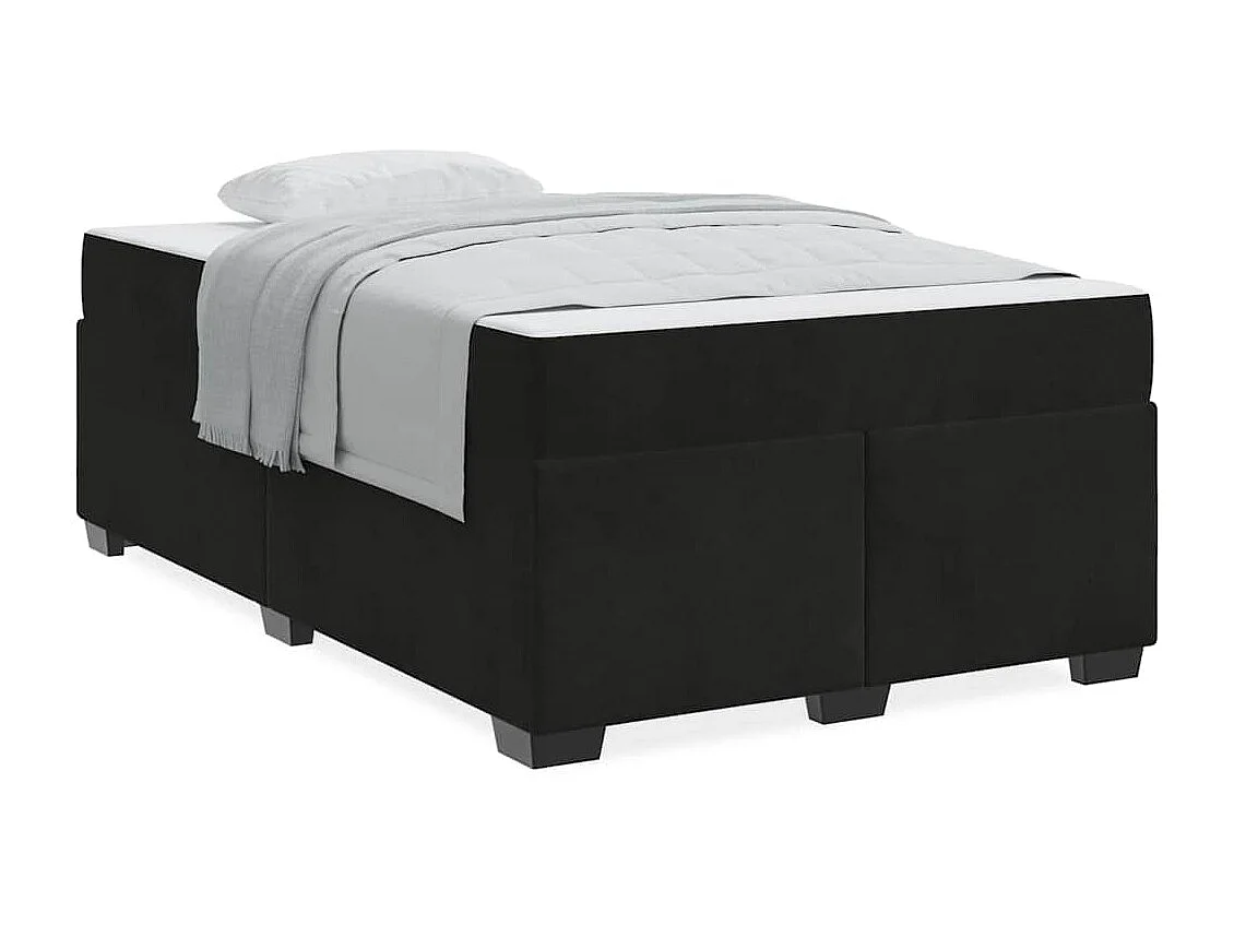 Cadre de lit avec matelas Noir 120 x 190 cm Velours