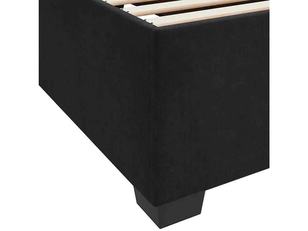 Cadre de lit avec matelas Noir 120 x 190 cm Velours