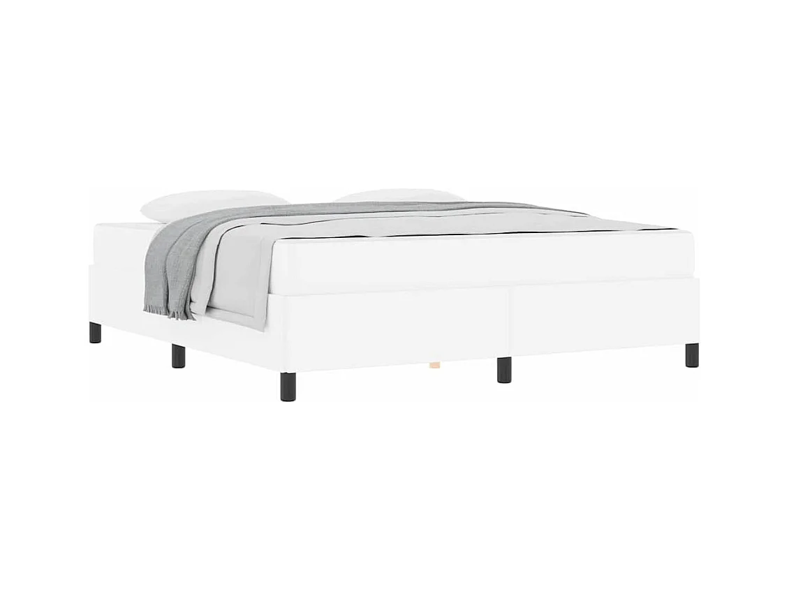 Cadre de lit avec matelas Blanc 180 x 200 cm Faux cuir