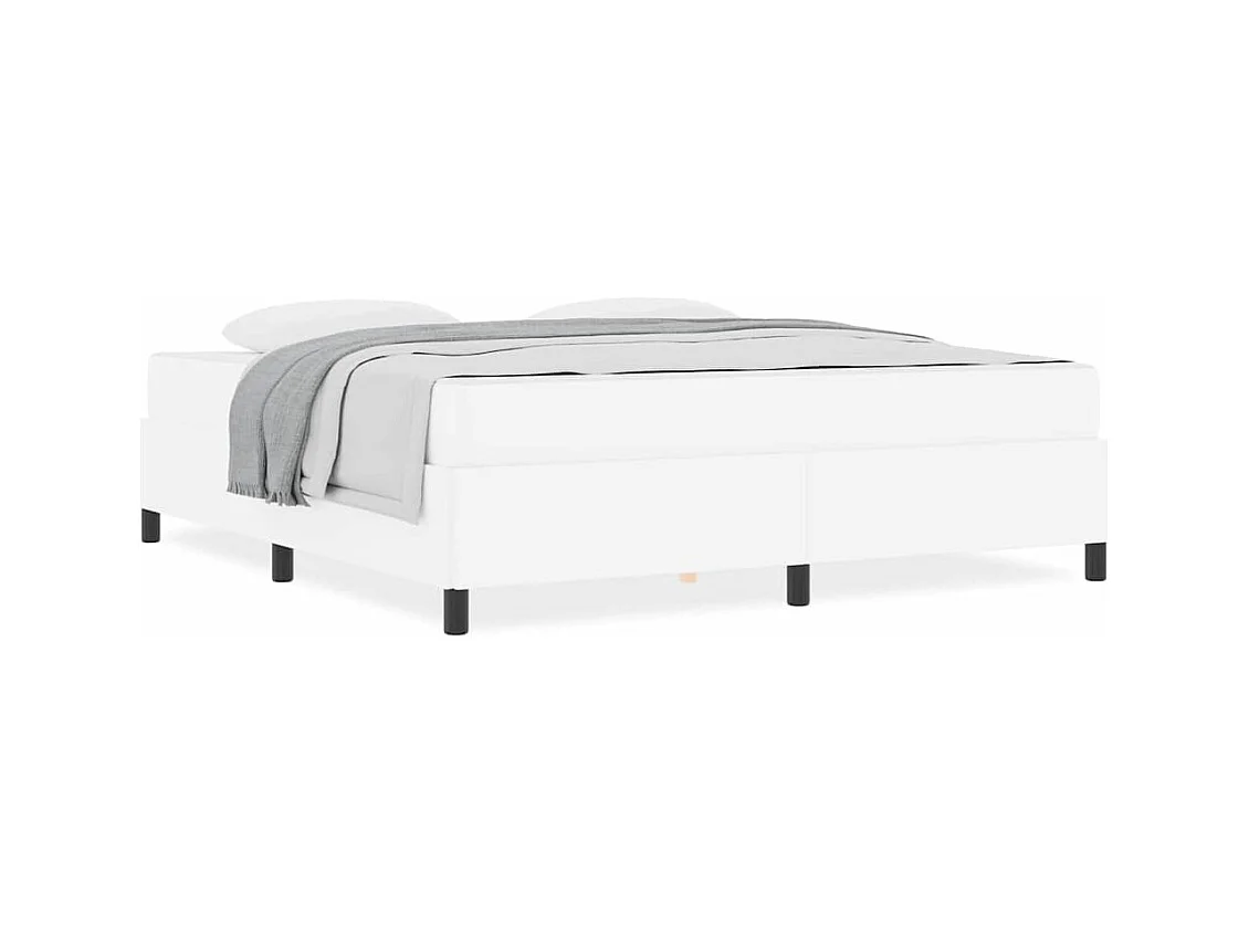 Cadre de lit avec matelas Blanc 180 x 200 cm Faux cuir