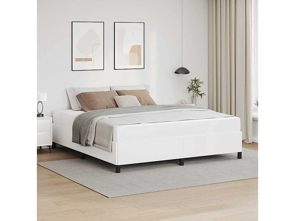 Cadre de lit avec matelas Blanc 180 x 200 cm Faux cuir
