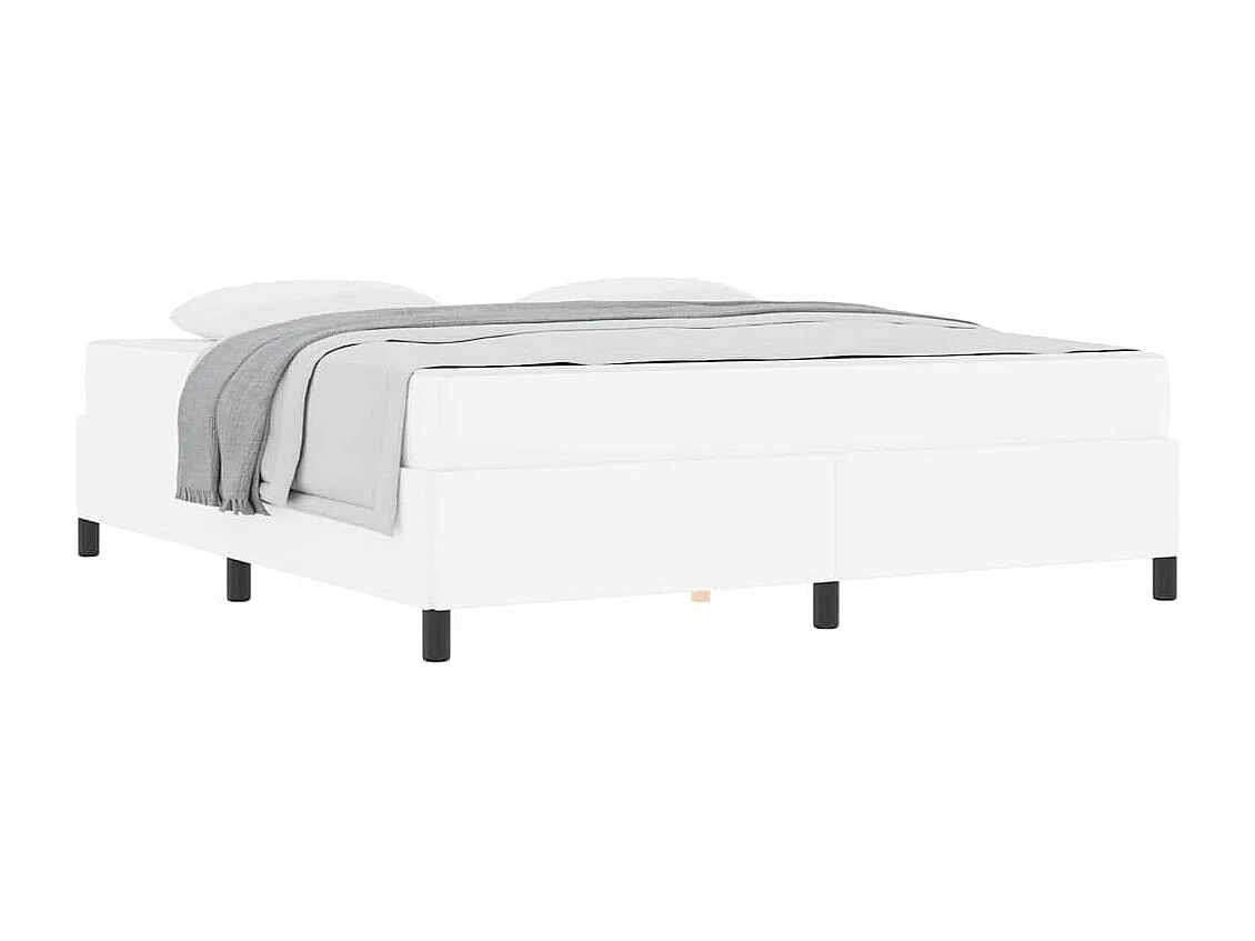 Cadre de lit avec matelas Blanc 180 x 200 cm Faux cuir