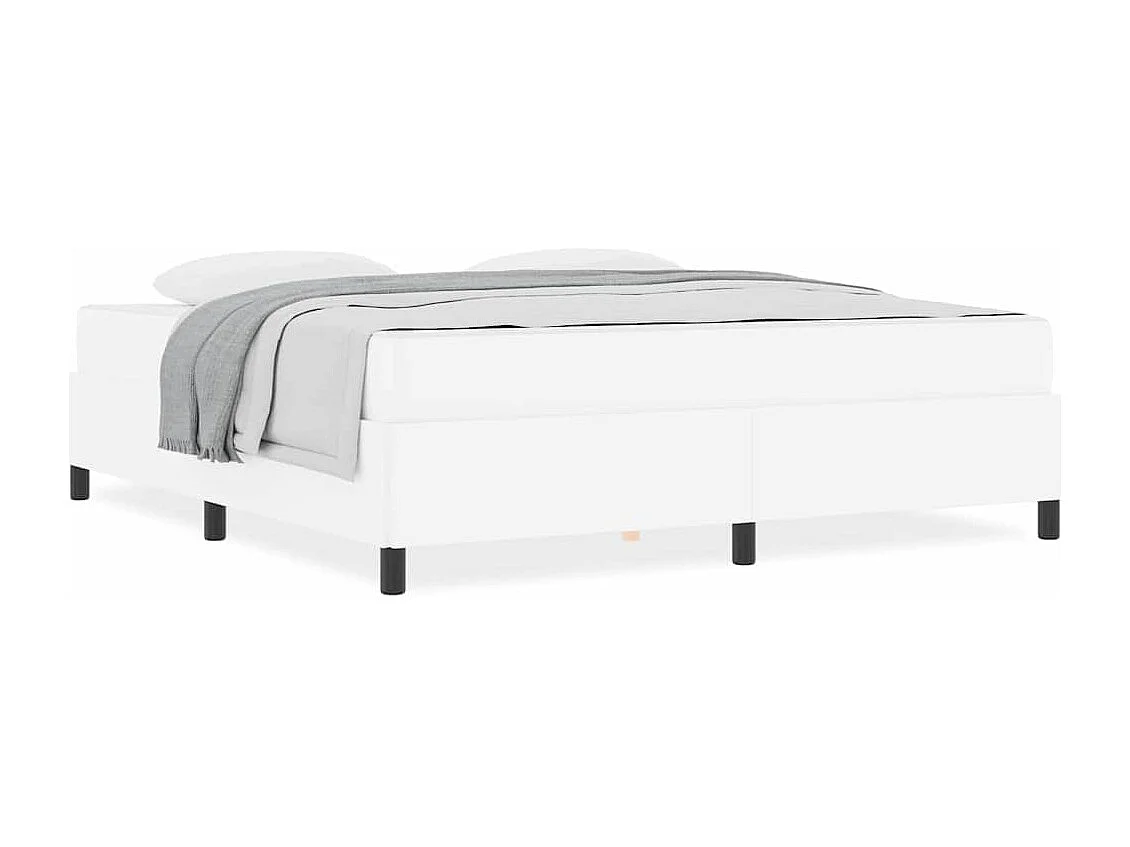Cadre de lit avec matelas Blanc 180 x 200 cm Faux cuir