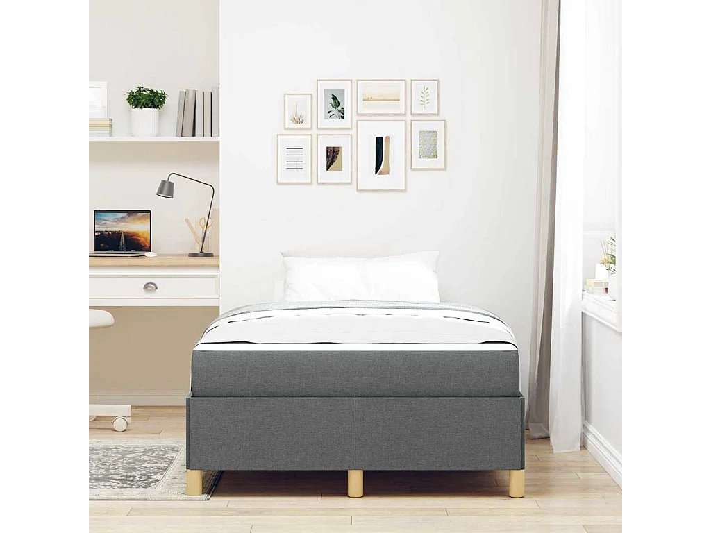 Boxspring bed met matras Donkergrijs 120 x 190 cm Stof