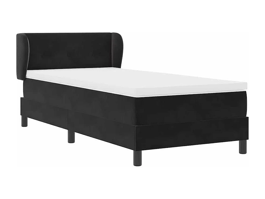 Cama con Somier y Colchón Gris Oscuro 80x200 cm Terciopelo