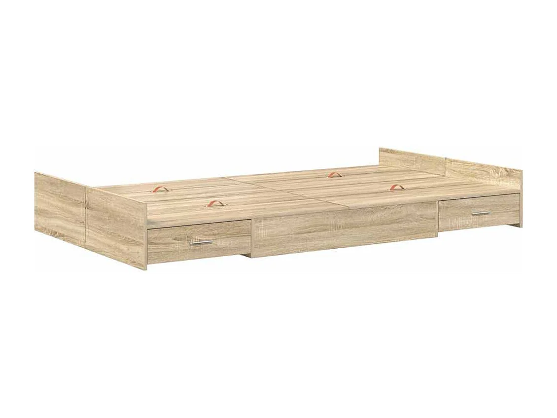Cama con almacenamiento con cabecera Roble Sonoma 120 x 190 cm