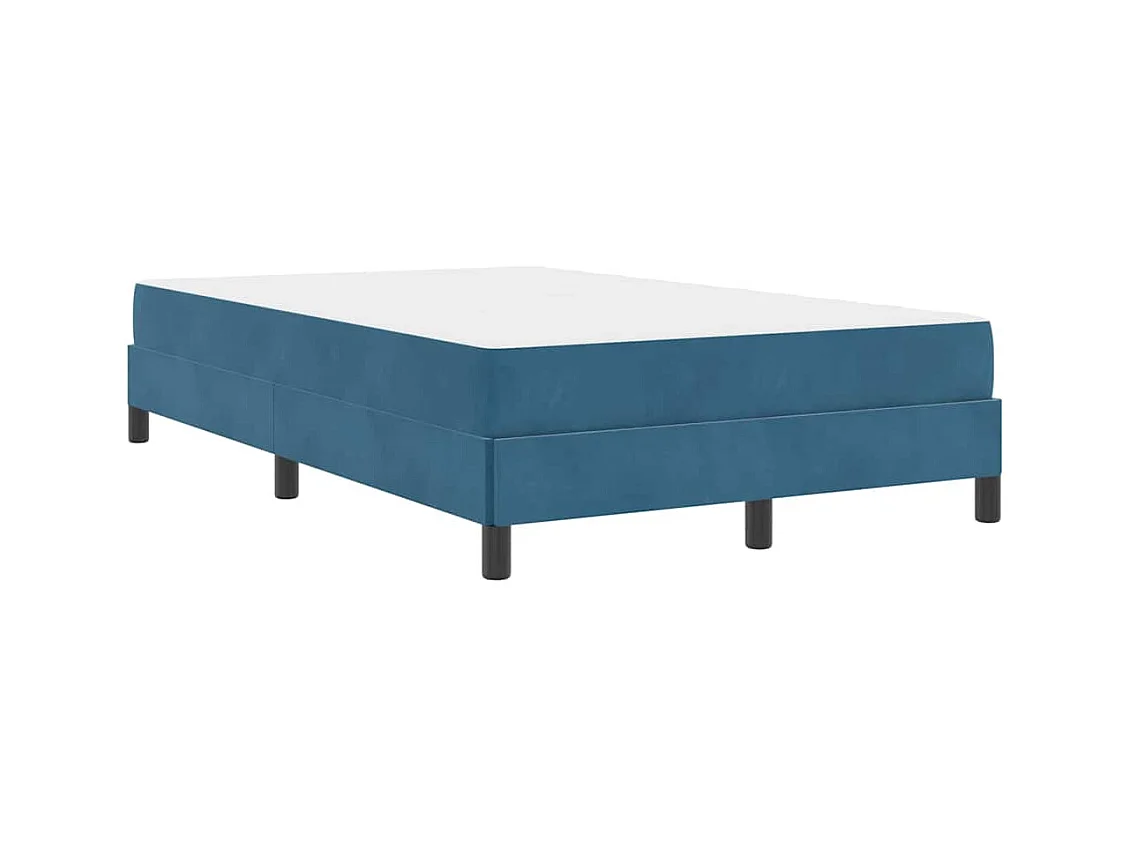 Cadre de lit avec matelas Bleu foncé 120 x 200 cm Velours