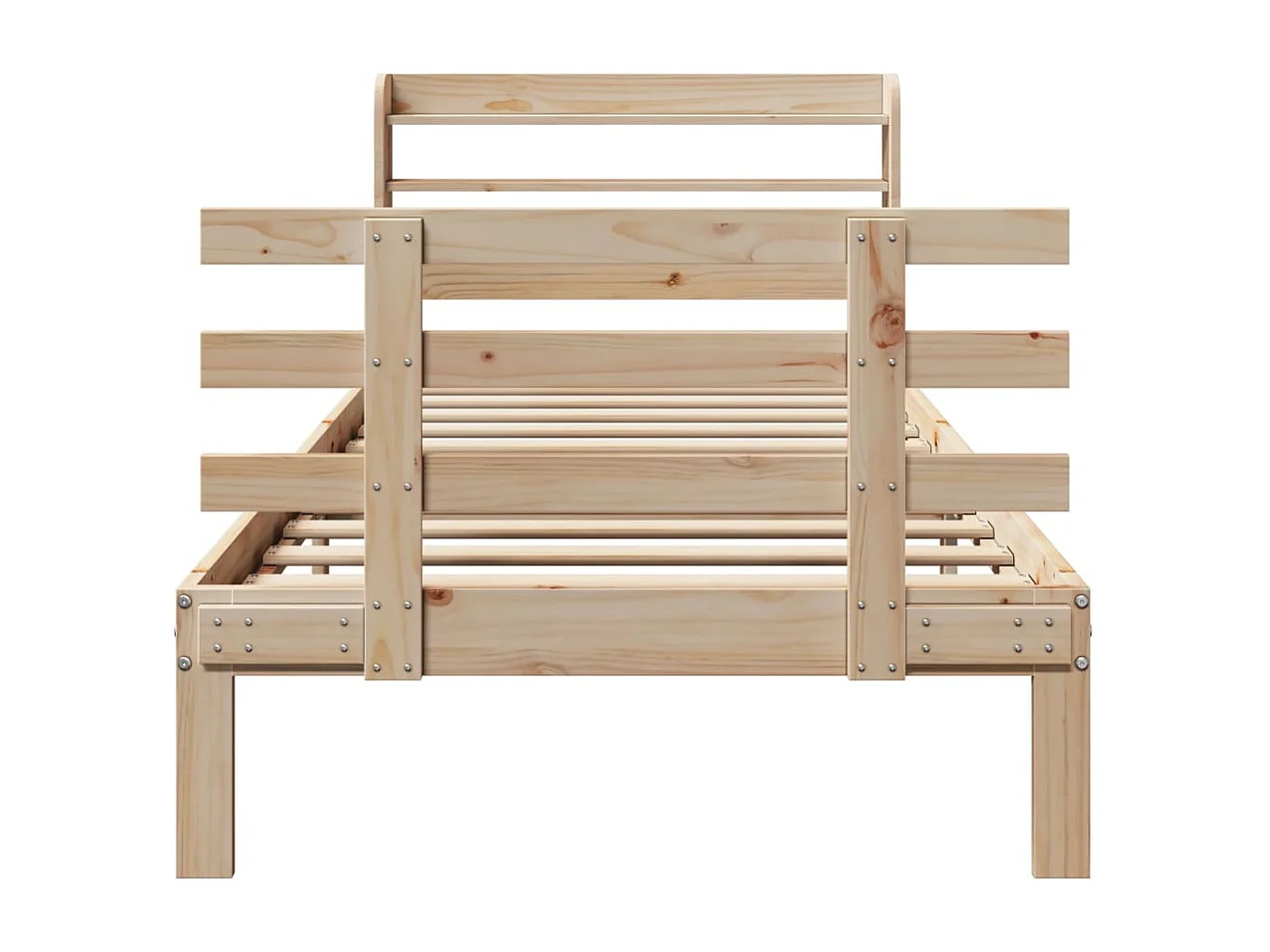 Bedframe met hoofdbord massief grenenhout 90x190 cm