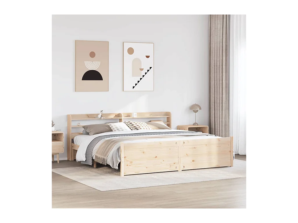 Cadre de lit avec tête de lit sans matelas 200x200 cm