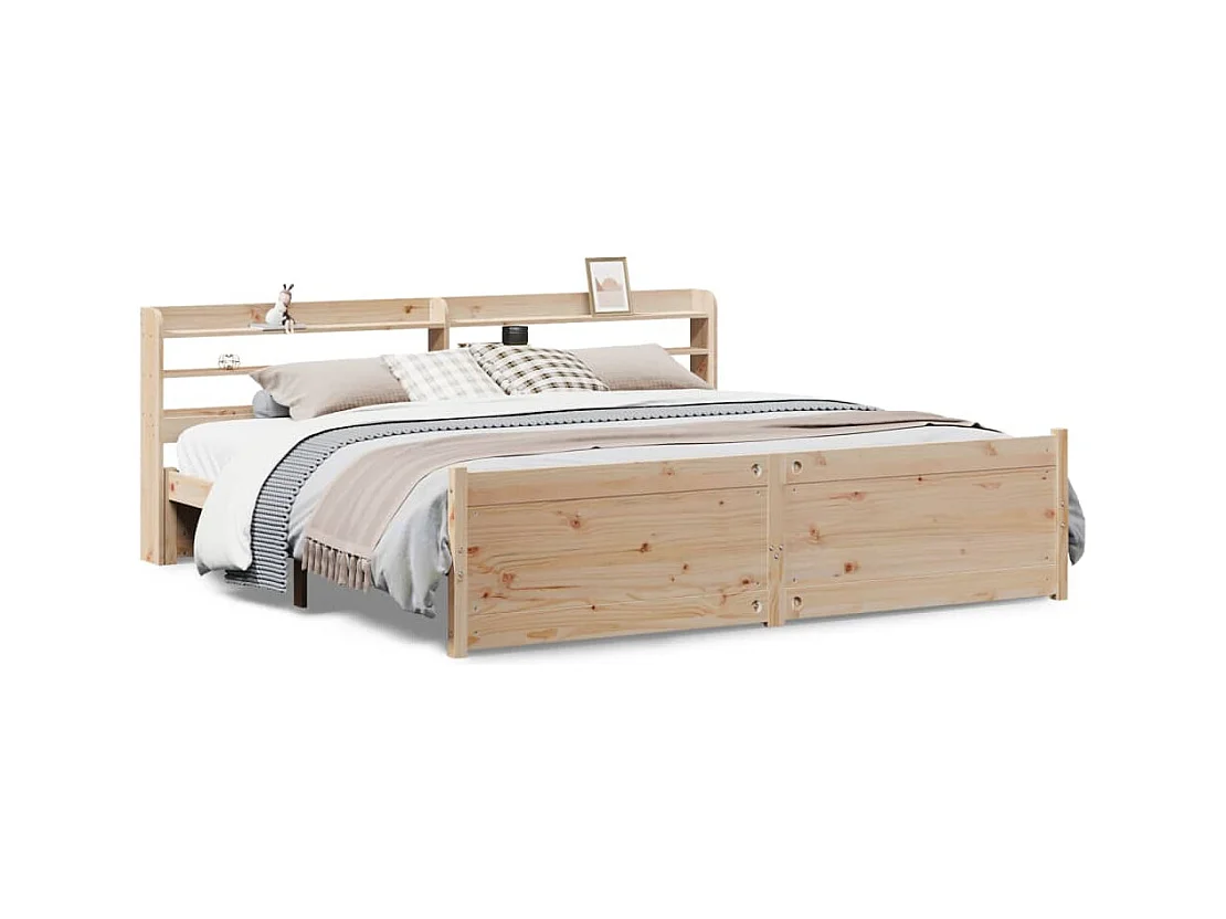 Cadre de lit avec tête de lit sans matelas 200x200 cm