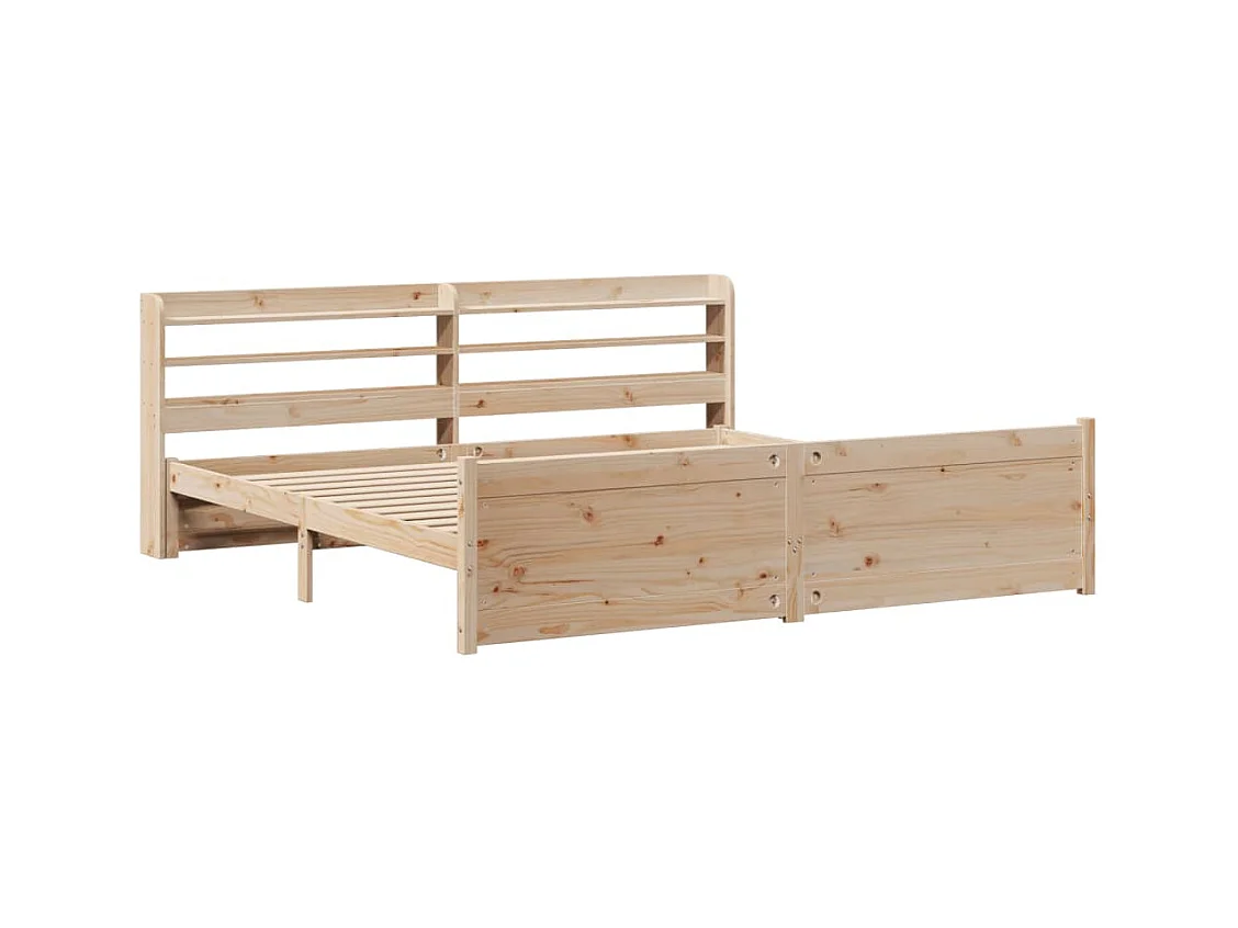 Cadre de lit avec tête de lit sans matelas 200x200 cm