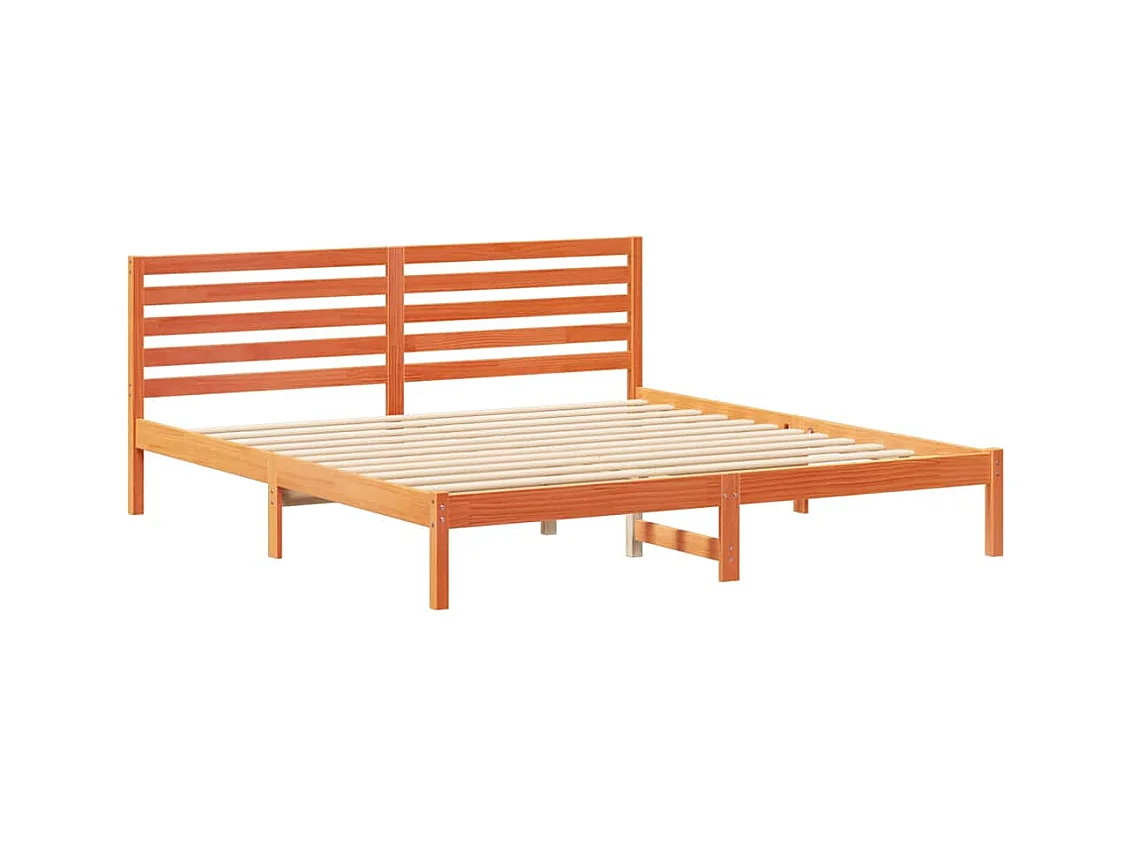 Cadre de lit Marron cire 180 x 200 cm Bois massif en pin