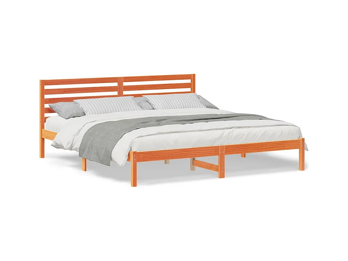 Cadre de lit Marron cire 180 x 200 cm Bois massif en pin
