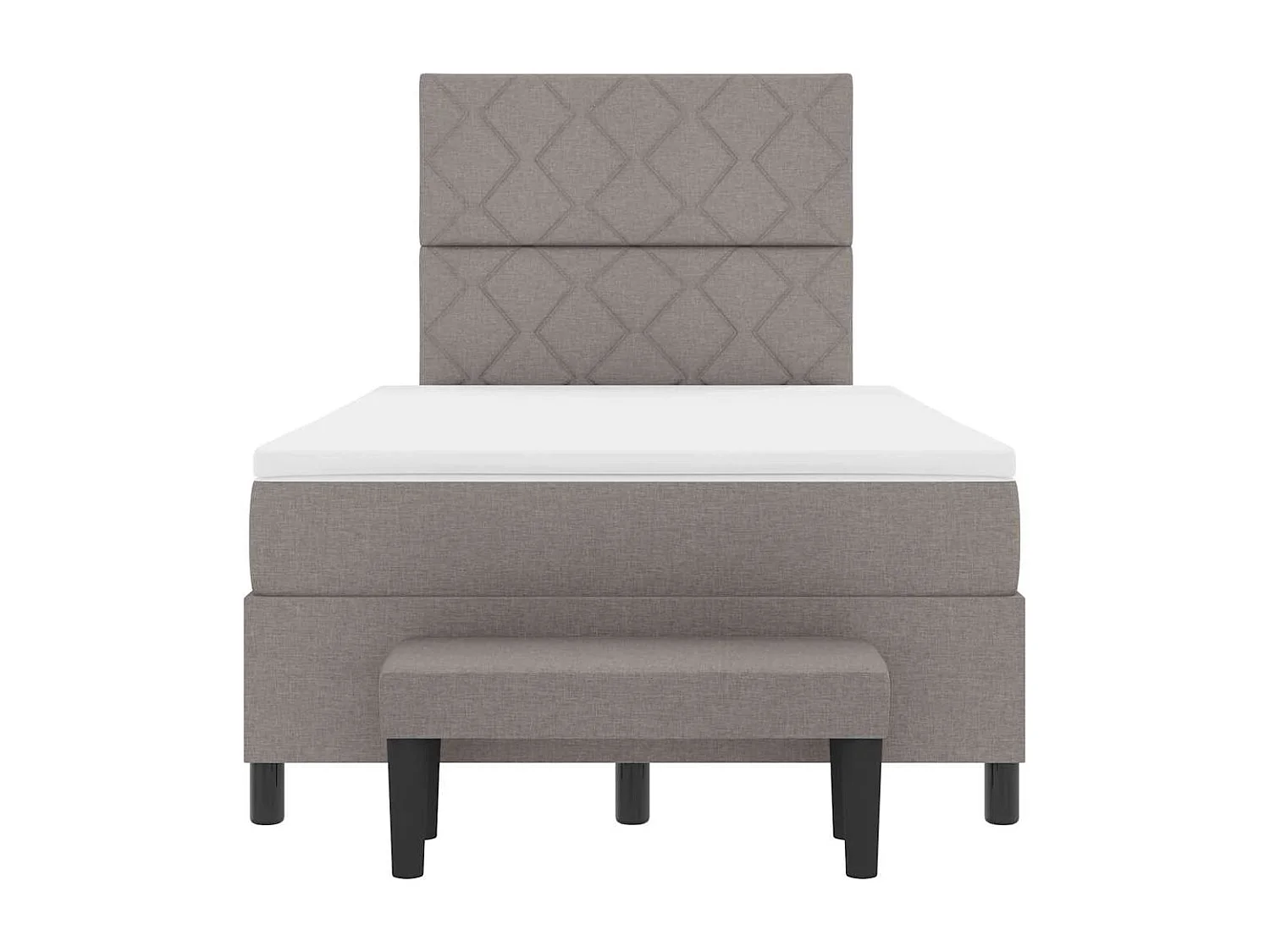 Cadre de lit avec matelas Taupe 120 x 200 cm tissu