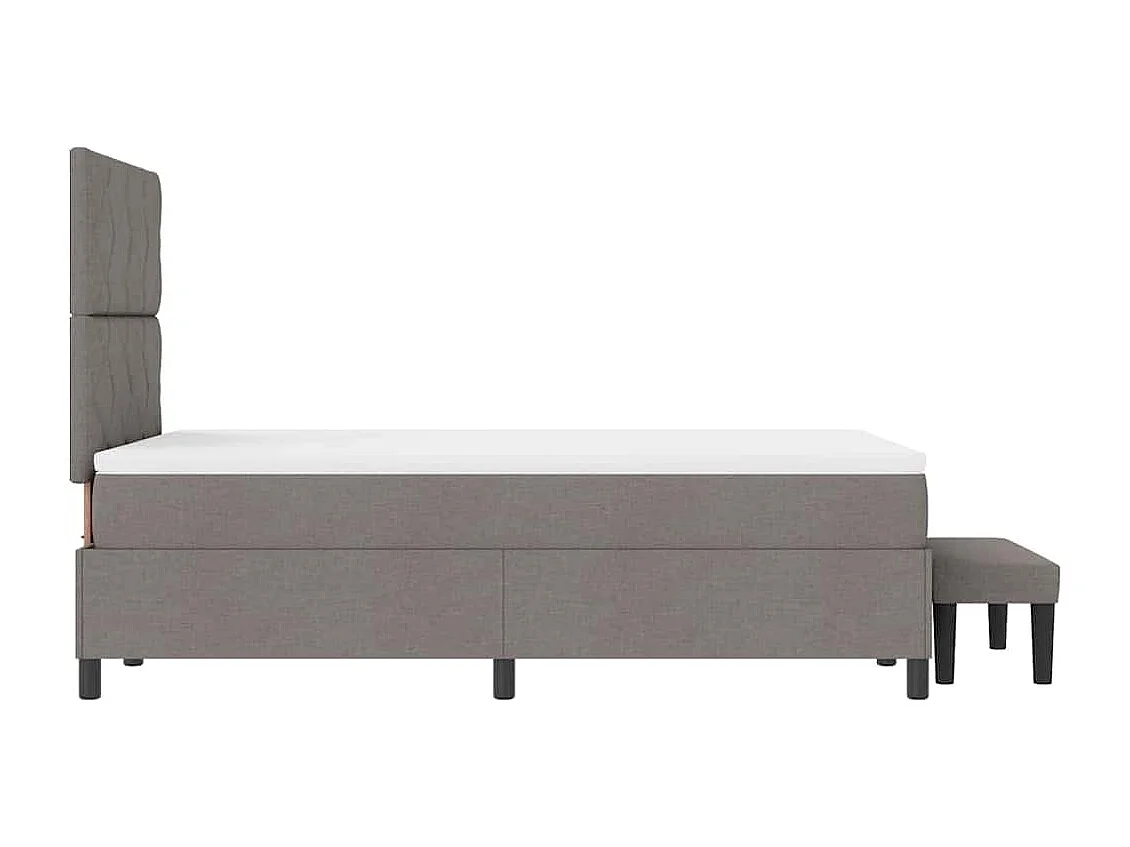 Cadre de lit avec matelas Taupe 120 x 200 cm tissu