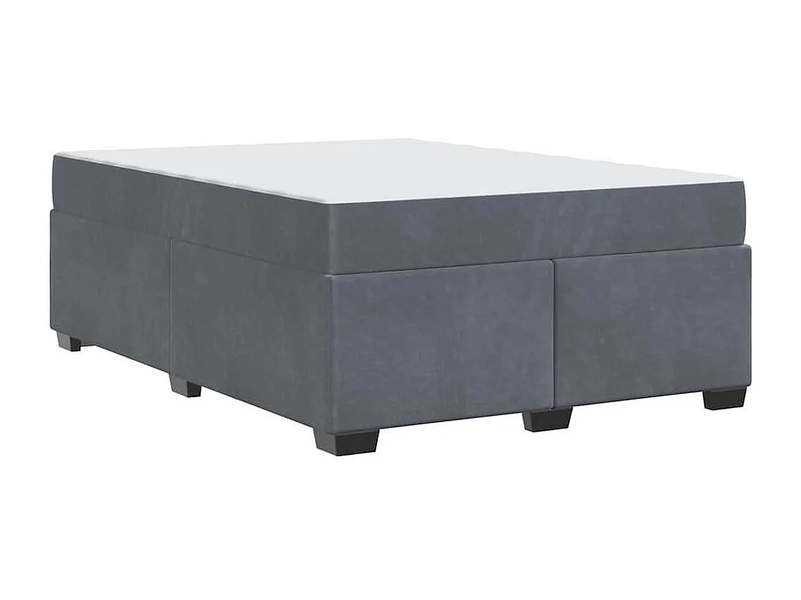 Cadre de lit avec matelas Gris foncé 140 x 200 cm Velours