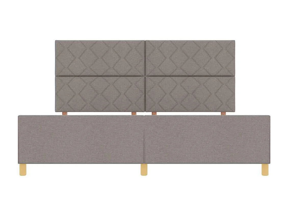 Cadre de lit avec tête de lit Taupe 200 x 200 cm tissu