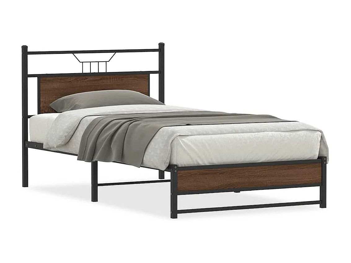 Bedframe zonder matras 107x203 cm spaanplaat bruin eikenkleurig