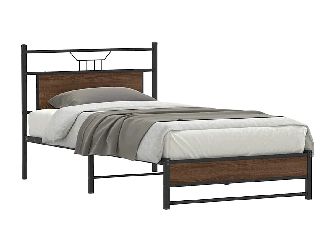 Bedframe zonder matras 107x203 cm spaanplaat bruin eikenkleurig