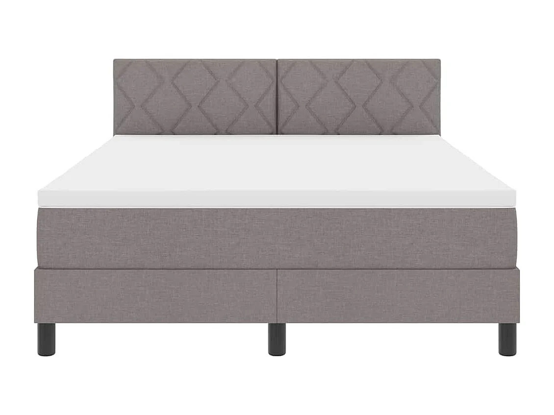 Cadre de lit avec matelas Taupe 140 x 200 cm tissu
