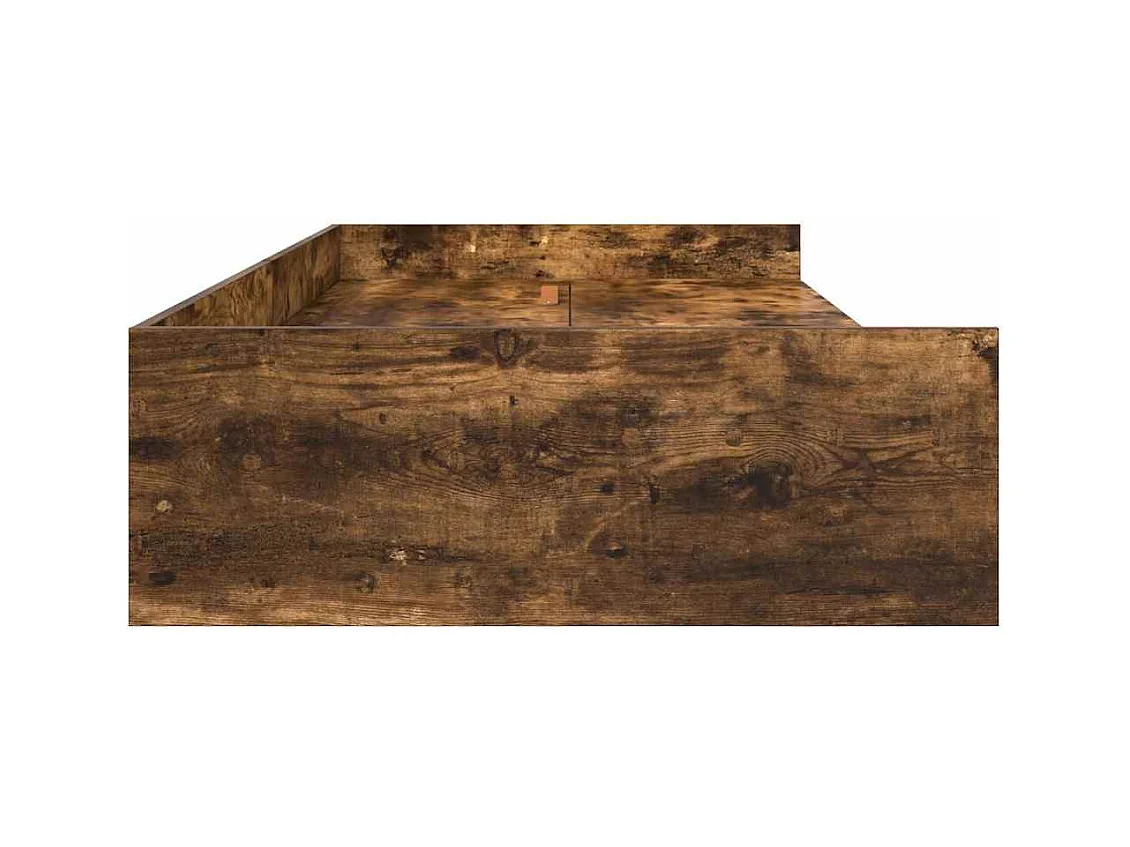 Cama con almacenamiento con cabecera Roble ahumado 100 x 200 cm