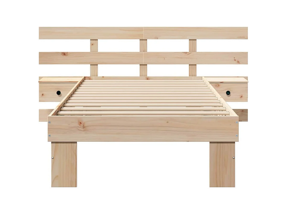 Cadre de lit avec tiroir Marron 100 x 200 cm Bois massif en pin