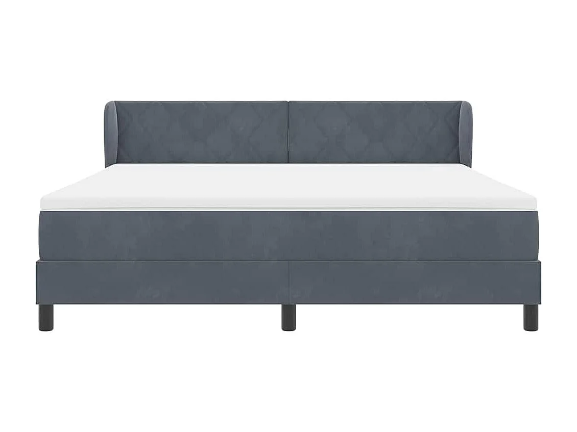 Cama con Somier y Colchón Gris Oscuro 80x200 cm Terciopelo