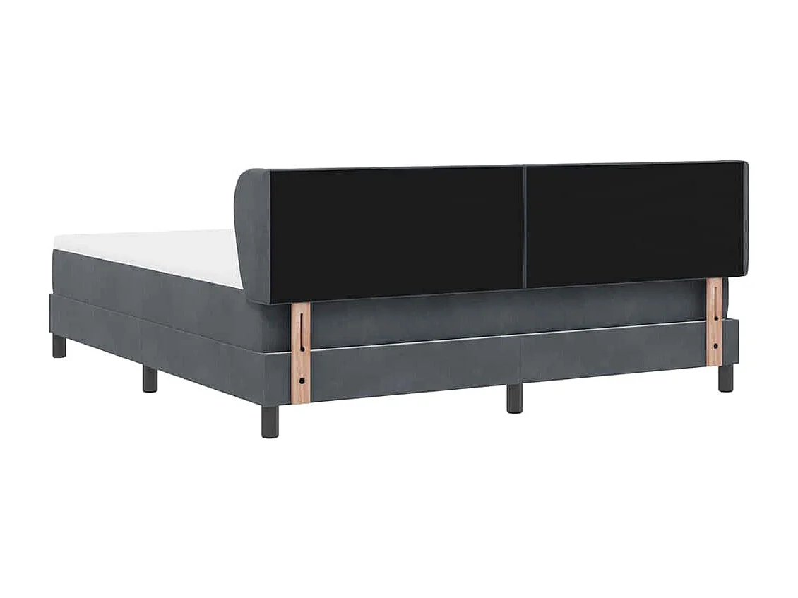 Cama con Somier y Colchón Gris Oscuro 80x200 cm Terciopelo