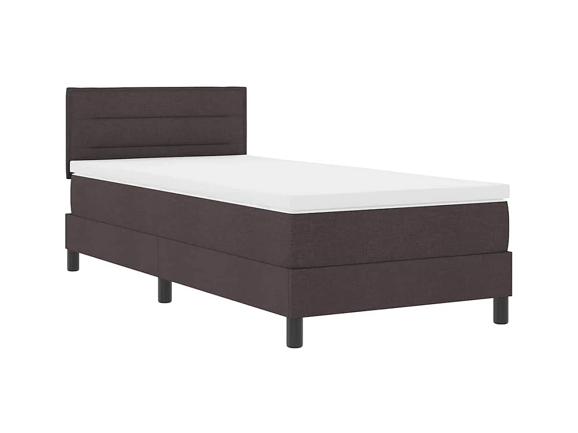 Cama Box com colchão Marrom Escuro 90 x 190 cm tecido