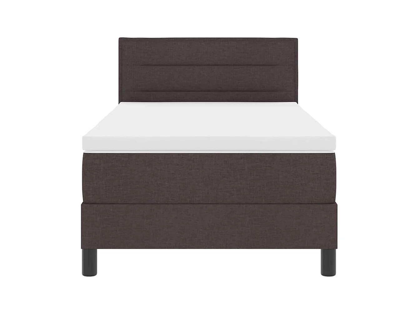Cama Box com colchão Marrom Escuro 90 x 190 cm tecido