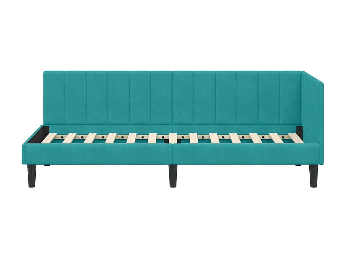 Cadre de lit d'angle Turquoise 80 x 200 cm Velours