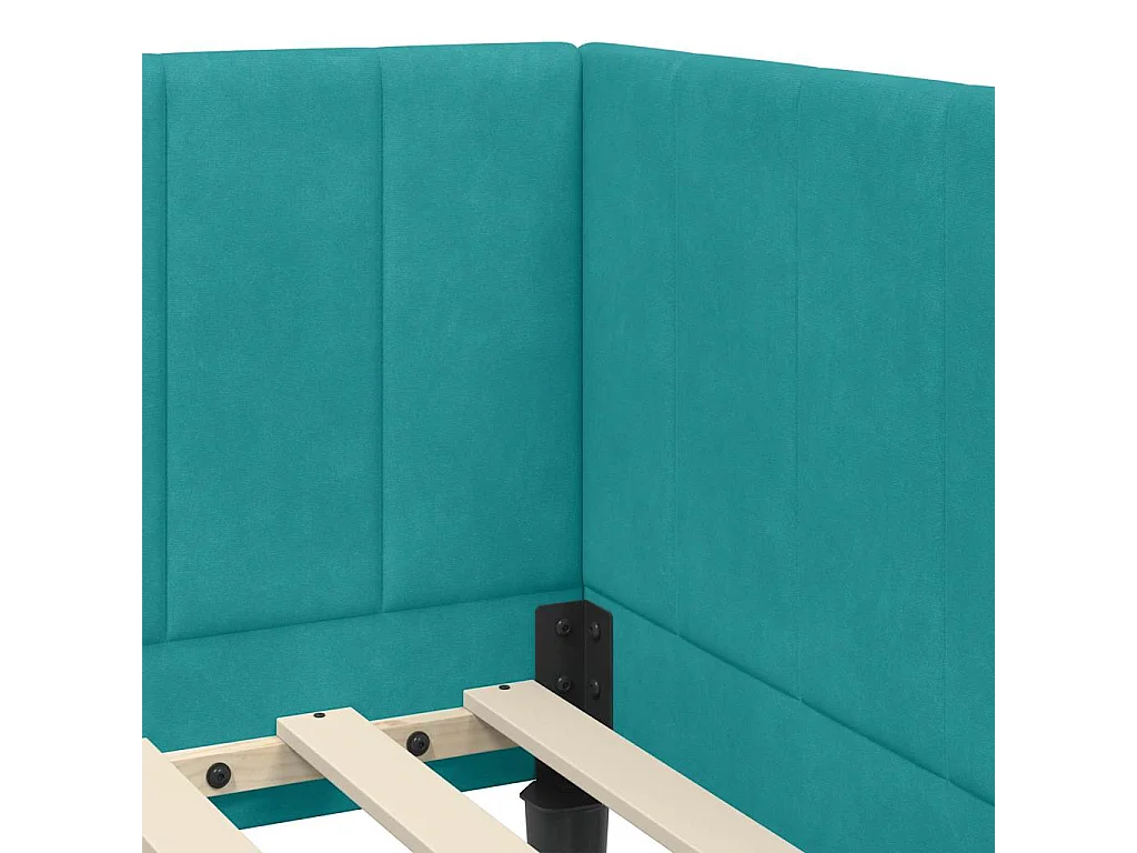 Cadre de lit d'angle Turquoise 80 x 200 cm Velours
