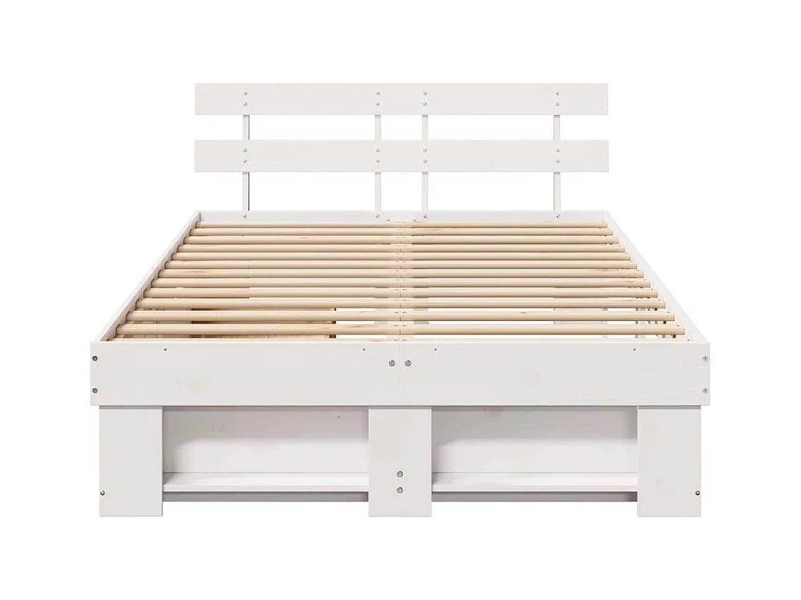 Estrutura da Cama Branco 120 x 200 cm Madeira de pinho maciça