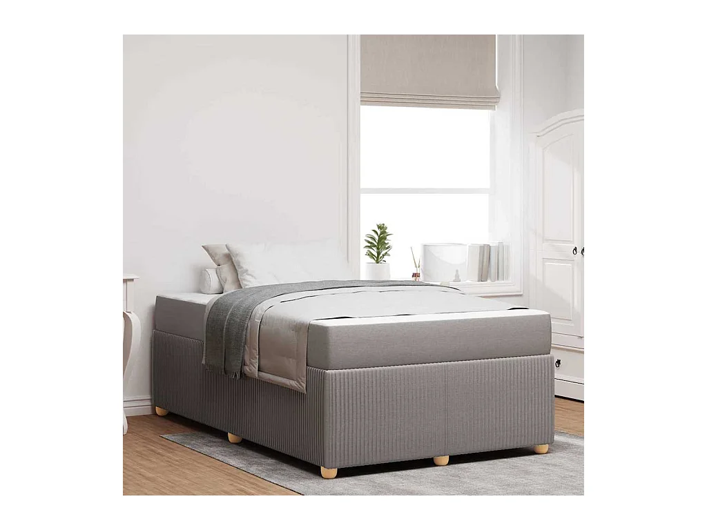 Cadre de lit avec matelas avec matelas Taupe 120 x 200 cm tissu