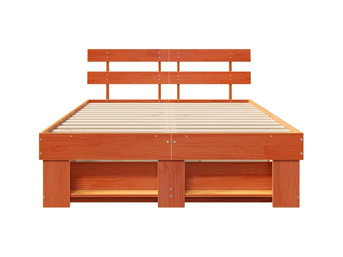 Bedframe Wasbruin 140 x 190 cm Massief grenenhout