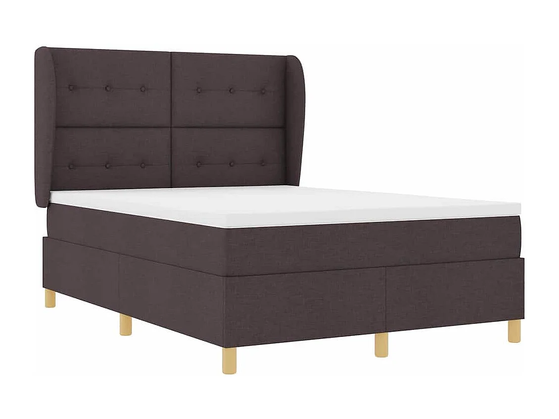 Cama con Somier y Colchón Gris Oscuro 90x190 cm de Tela