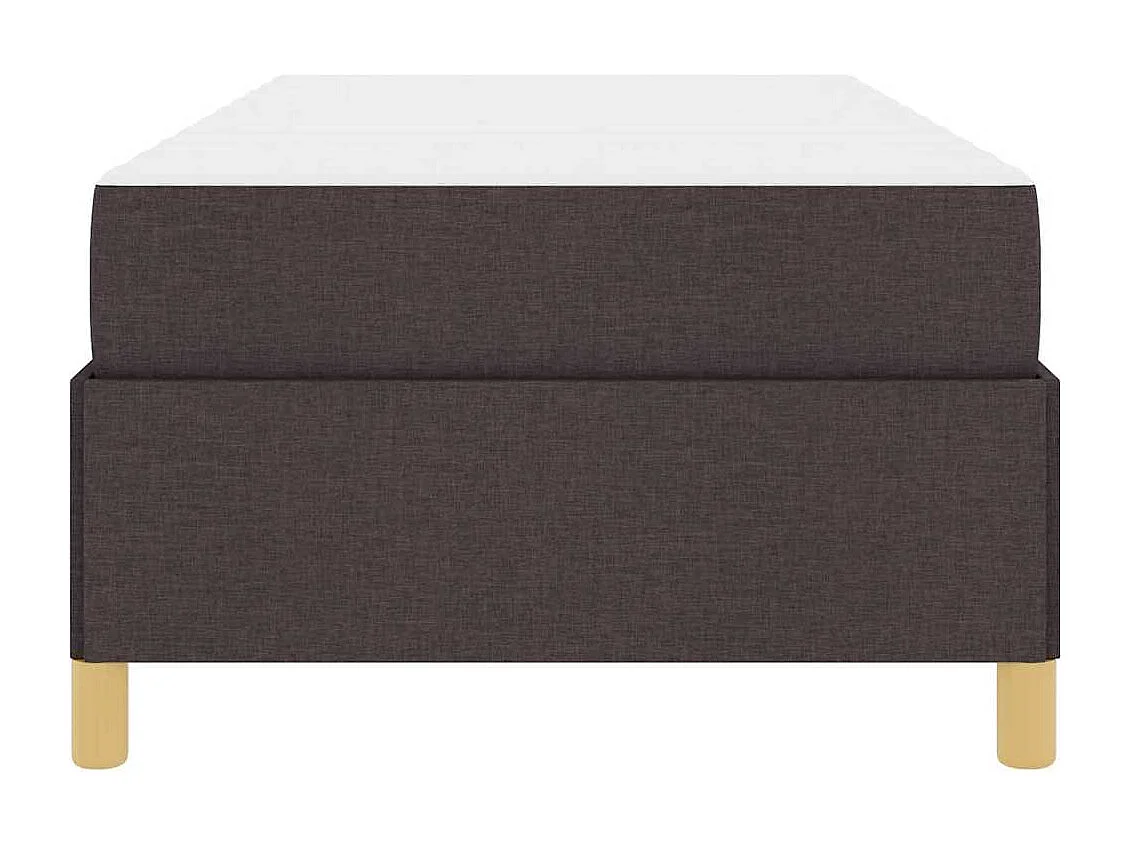 Cama Box com colchão Branco e Marrom escuro 90 x 190 cm tecido