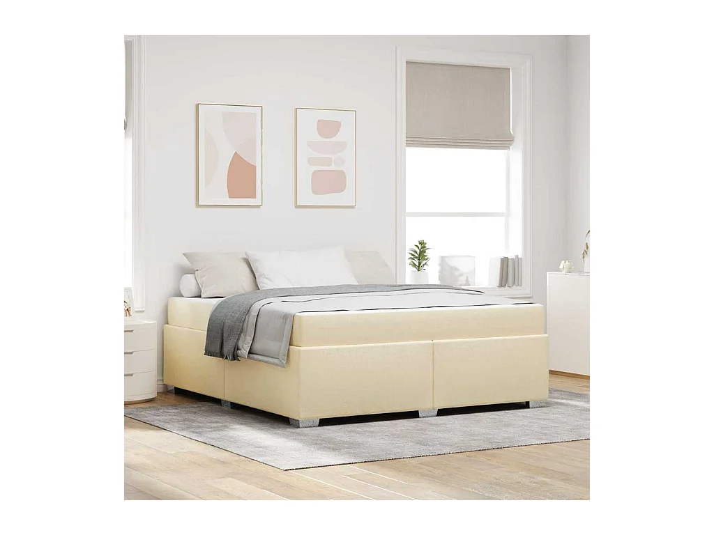 Estrutura da Cama Creme 180 x 200 cm tecido