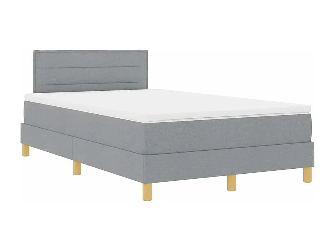 Cama box spring con colchón Gris claro 120 x 190 cm tela