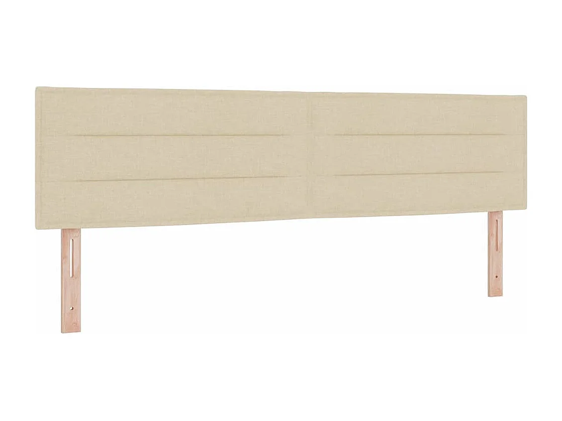 Cadre de lit avec matelas Crème 180 x 200 cm tissu