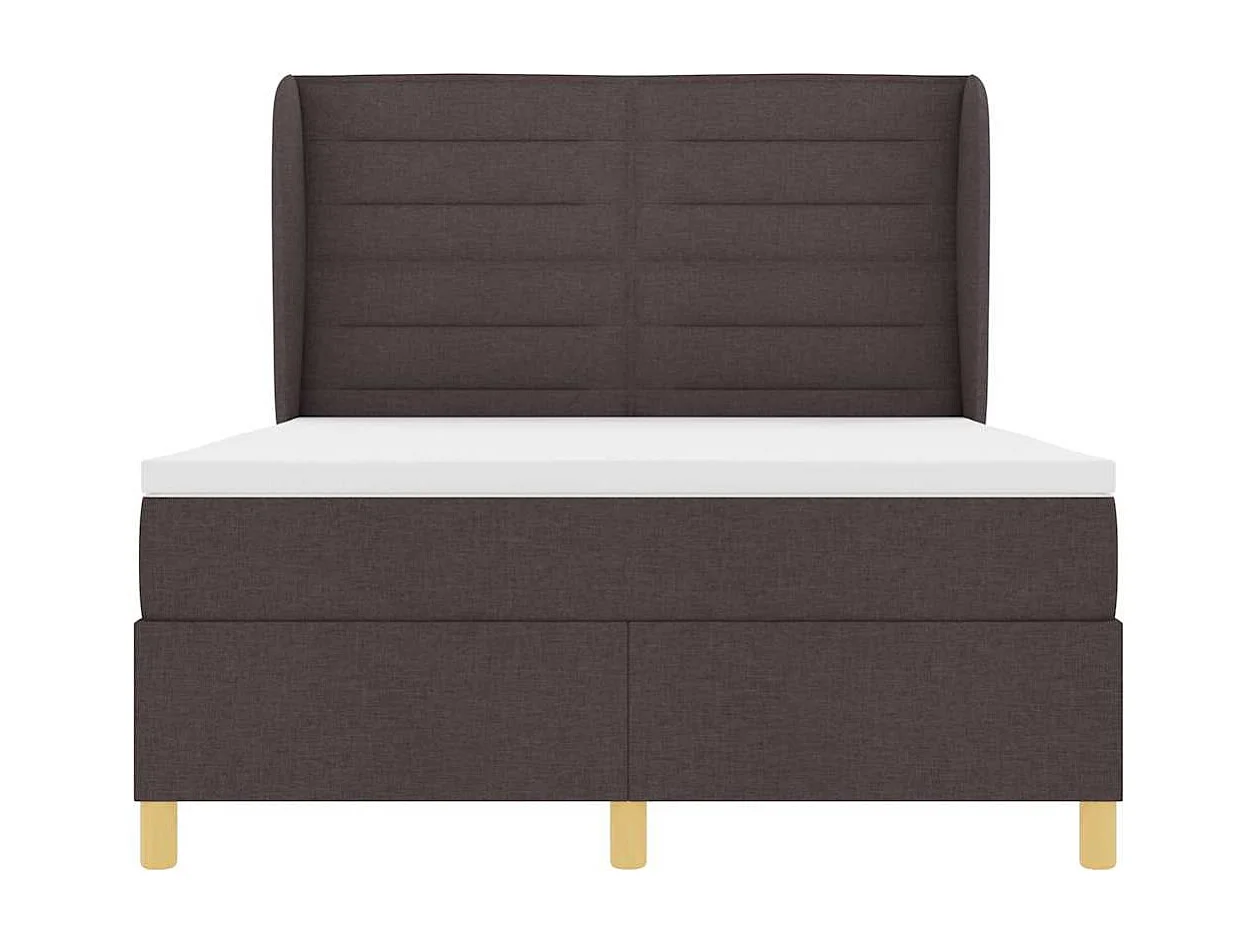 Cama con Somier y Colchón Gris Oscuro 90x190 cm de Tela