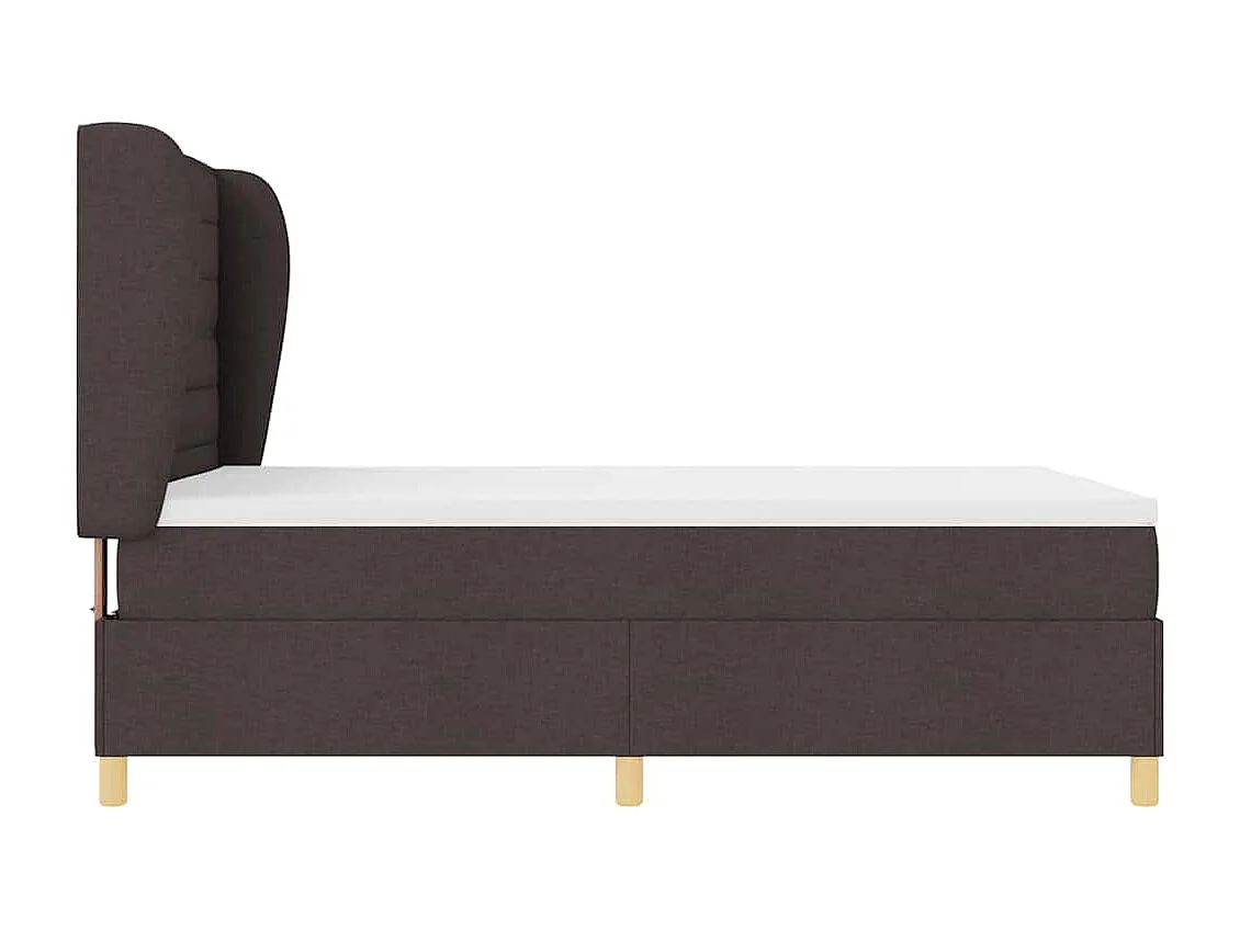 Cama con Somier y Colchón Gris Oscuro 90x190 cm de Tela