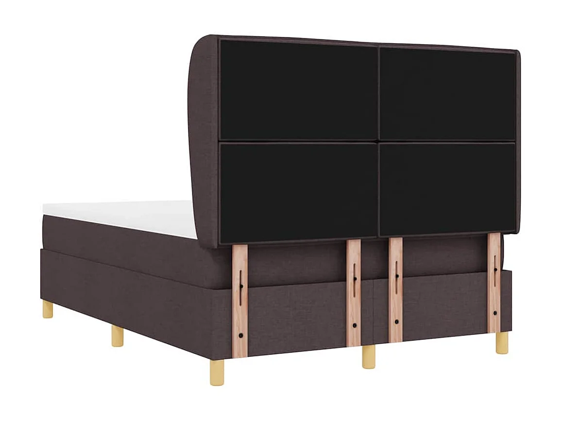 Cama con Somier y Colchón Gris Oscuro 90x190 cm de Tela