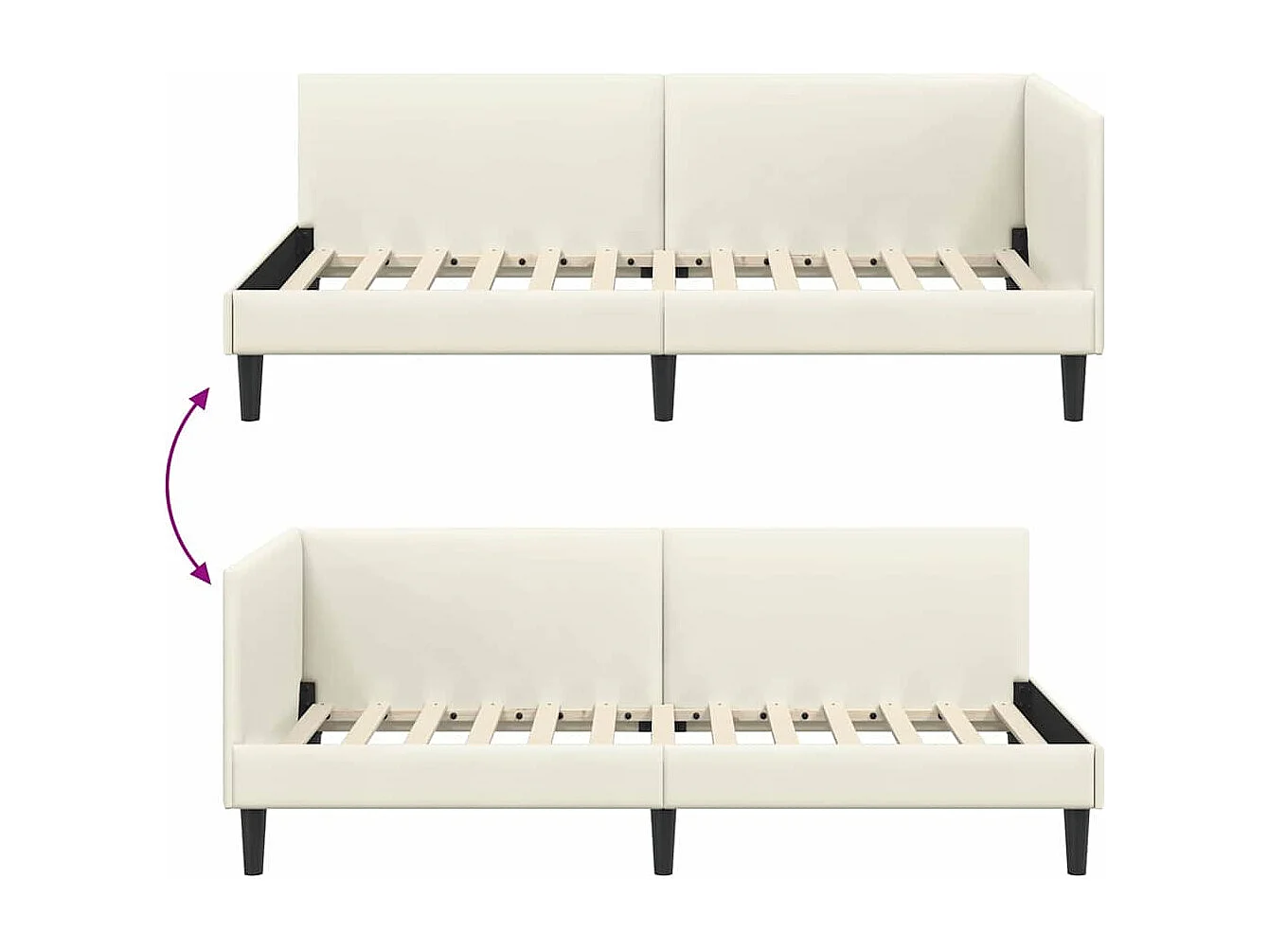 Estrutura de Cama de Canto Outros Manual Creme 100 x 200 cm