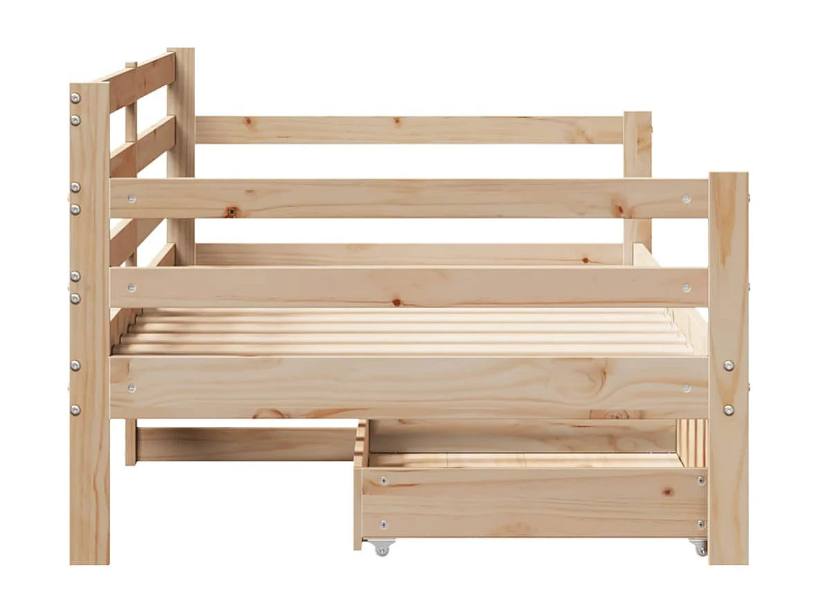Lit de jour avec tiroirs sans matelas 90x190 cm bois massif